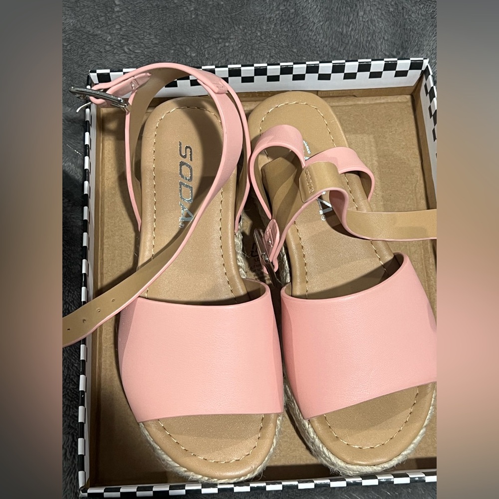Soda Girls Pink Espadrille Sandals